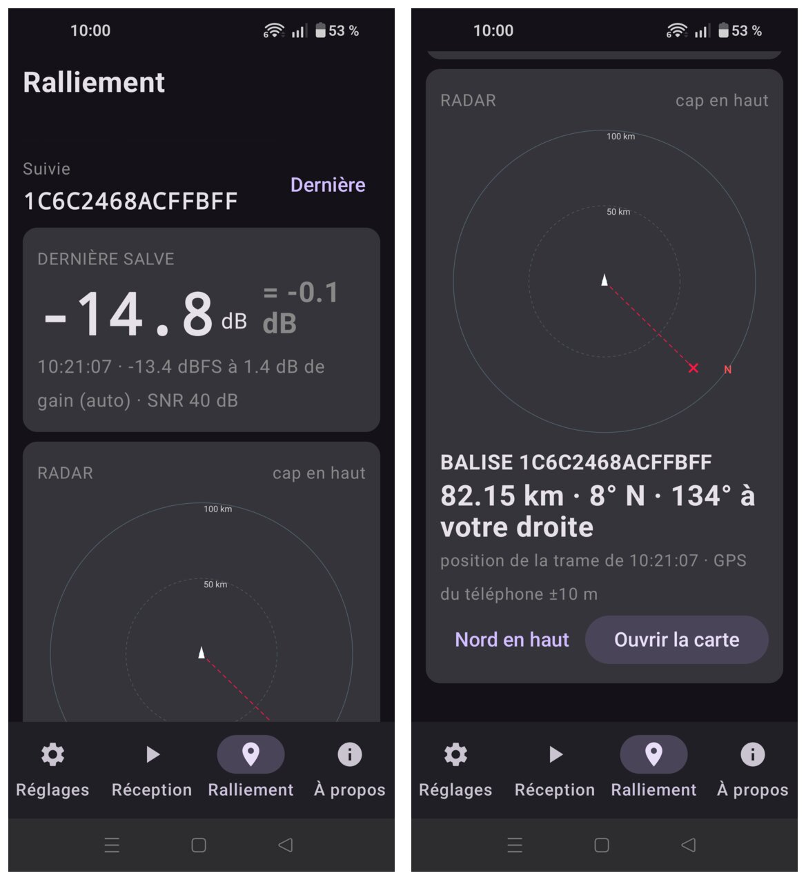 Page Ralliement et radar